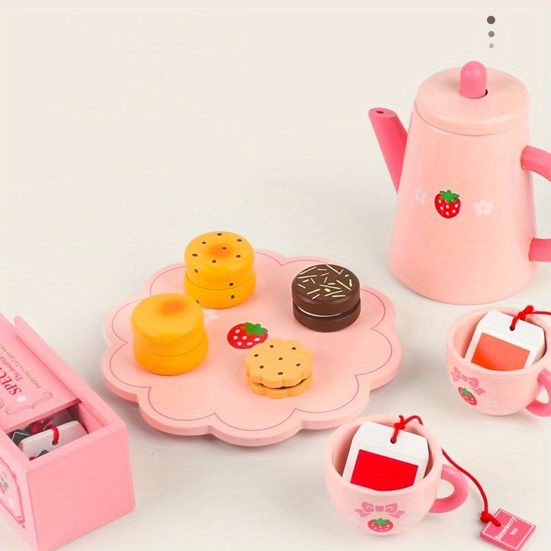 9 Piece Princess Tea Set for Little Girls' Pretend Tea Parties