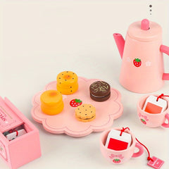 9 Piece Princess Tea Set for Little Girls' Pretend Tea Parties