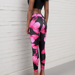 Butterfly Print Yoga Workout Leggings for Women