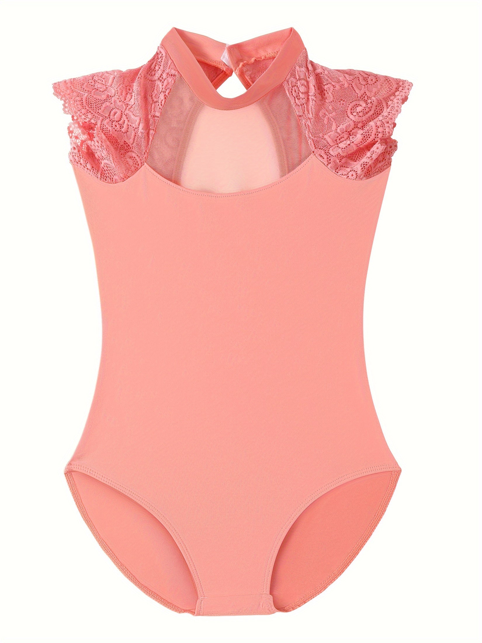 Hollow Back Short Sleeve Ballet Leotard for Girls