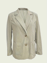 Long Sleeve Lapel Corduroy Blazer Outwear For Office