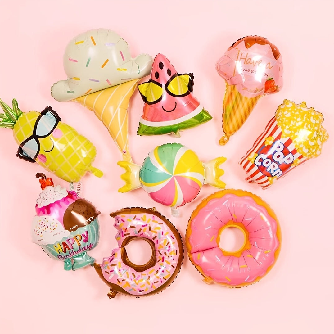 Candy Pellet Ice Cream Donut Aluminum Balloon Baby Birthday Party Decoration