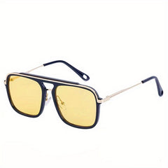 Men's Square Frame Vintage Toad Sunglasses Casual Sun Glasses