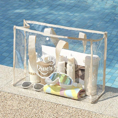 Large Capacity Transparent Swimming Bag PVC Hand Cosmetic Storage Tote