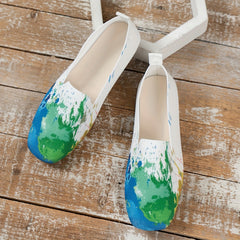 Women's Graffiti Printed Flats Soft Sole Slip On Shoes