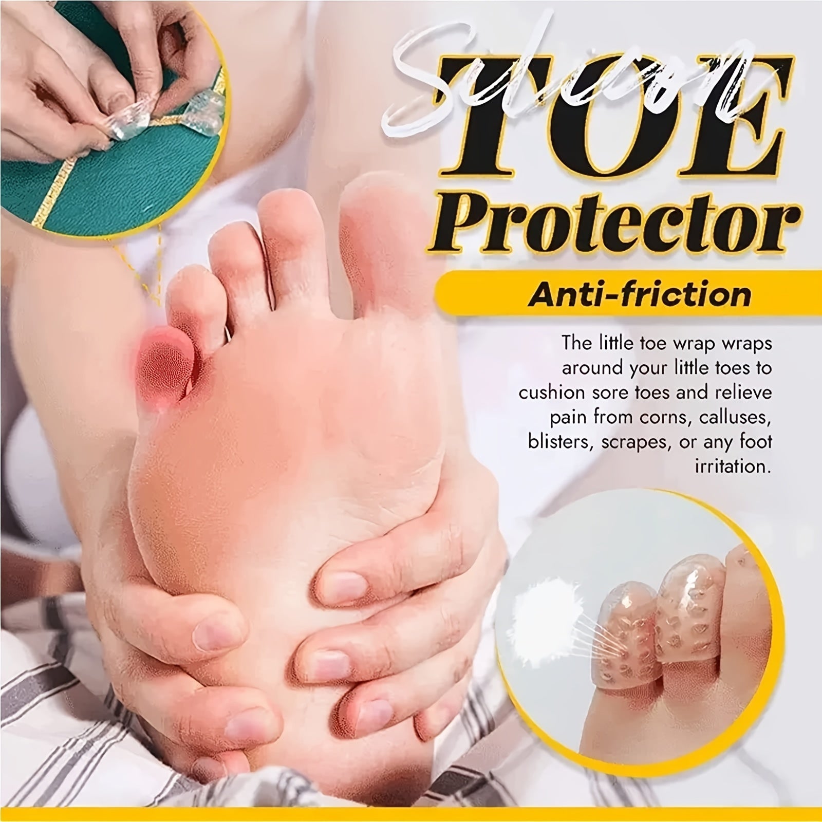 HappyFit 10pcs Big Toe Caps Gel Toe Protector With Breathable Hole