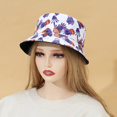 Purple Lavender Print Reversible Sun Hat Bucket Hat