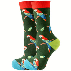 Parrot Pattern Socks & Funny Mid Tube Socks Women's Stockings