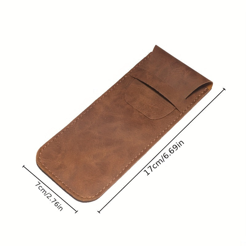 Retro PU Leather Eyeglasses Case Travel Soft Glasses Bag