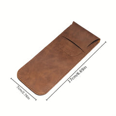 Retro PU Leather Eyeglasses Case Travel Soft Glasses Bag