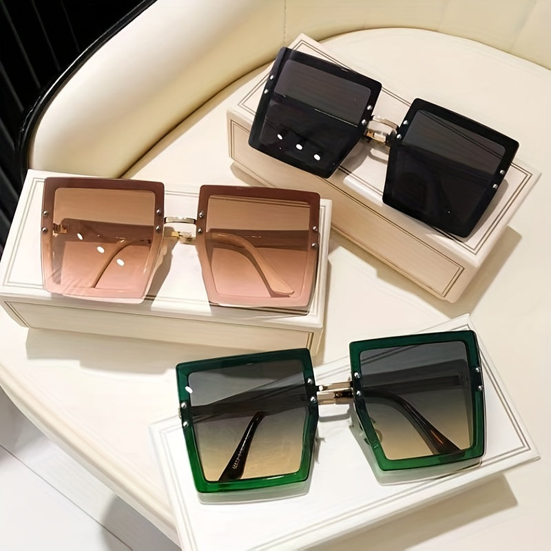 Oversized Square Frame Sunglasses Gradient Lens Glasses UV400