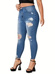 Women's Ripped High Rise Skinny Jeans