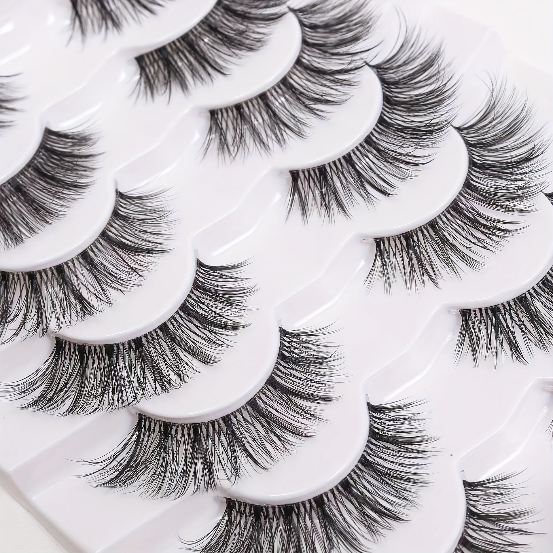7 Pairs Thick 3D Curling False Eyelashes Fluffy Volume D Curl Lashes