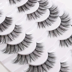 7 Pairs Thick 3D Curling False Eyelashes Fluffy Volume D Curl Lashes