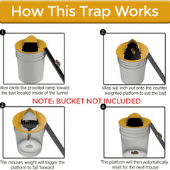 Flip Slide Bucket Lid Mouse Trap Humane Or Lethal Trap Door Style Catch Auto Res