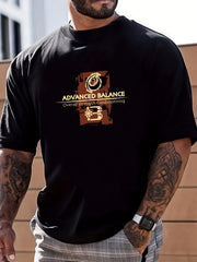 Retro Number Print Men's Crew Neck T-shirt