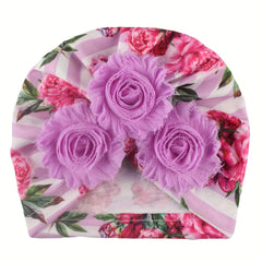 Infant Sunhat Accessories Hat for Baby Boy Floral Toddler Stripe Print Headband