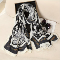 Leopard Print Scarf Bohemia Cotton Linen Shawl Vintage Windproof Warm Wrap