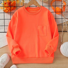 Unisex Kids Sweatshirt Long Sleeve Top Autumn Spring Active Pullovers
