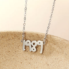 Lucky Number 1989 Charm Necklace Year Number Charm Necklace Clavicle Chain