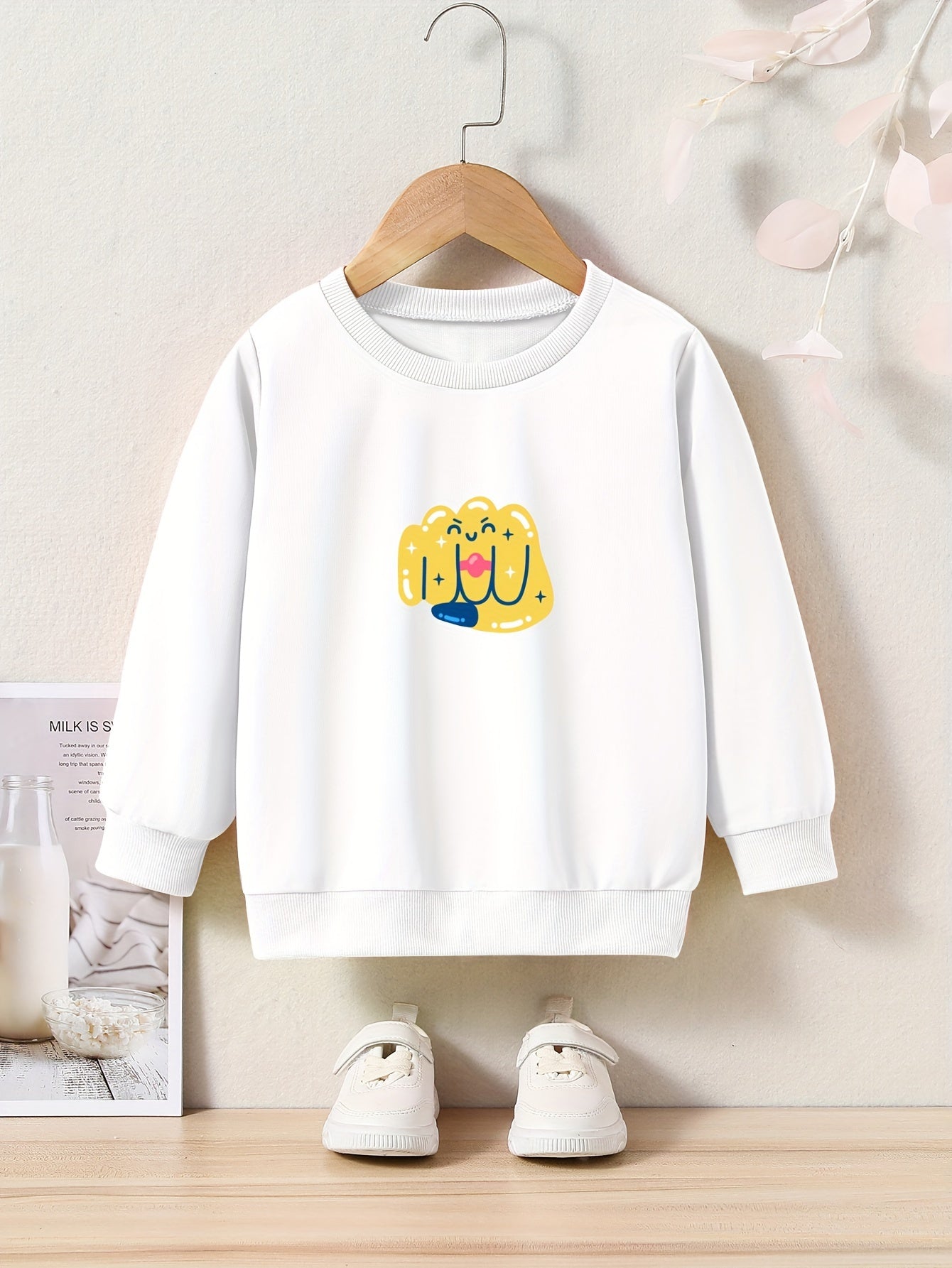 OERYUI Kids Cartoon Fist Graphic Sweatshirt Comfy Pullover