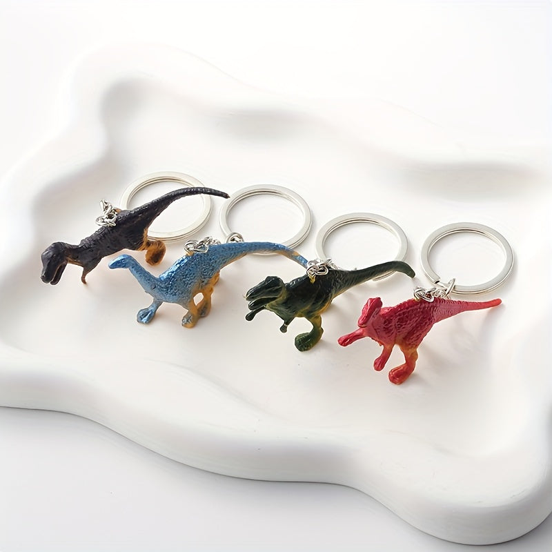 4pcs Dinosaur Animal Key Chains Resin Keychain for Boys