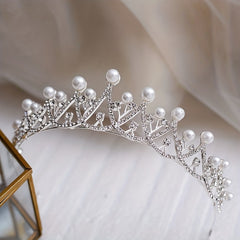 Bridal Rhinestone Faux Pearl Headband Tiara Wedding Hair Accessories