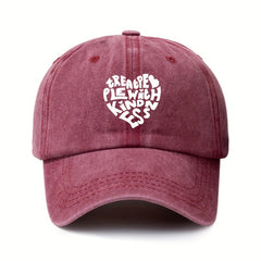 Heart Pattern Retro Baseball Cap Adjustable Sunscreen Hat