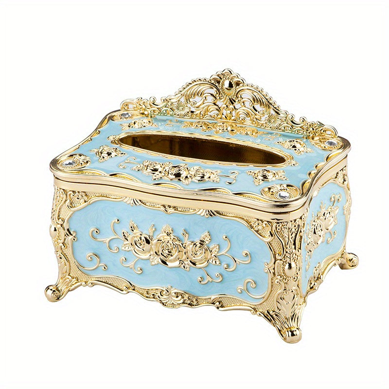 Rose Crown Tissue Box Holder for Home Living Room Hotel Bar Toilet Bath
