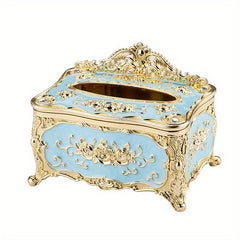 Rose Crown Tissue Box Holder for Home Living Room Hotel Bar Toilet Bath