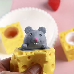 4pcs Mouse & Cheese Squeeze Stress Relief Fidget Toys