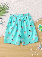 Big Boys Dog Print Beach Shorts Swim Trunks