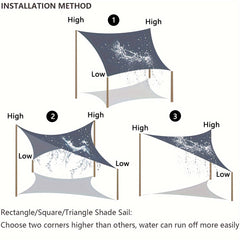 Waterproof Sun Shade Sail Garden Canopy Terrace Car Canvas Awning Rectangle