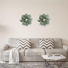 Artificial Green Eucalyptus Wreath 15 Inch - Festive Room Decor