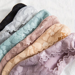 6 Pairs Heart Mesh Socks Lace Ankle No Show Women's Stockings