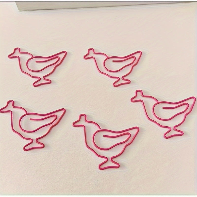 24pcs Chickens Metal Paper Clips Bookmarks Office School Stationery