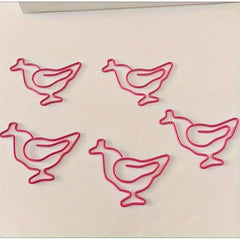 24pcs Chickens Metal Paper Clips Bookmarks Office School Stationery