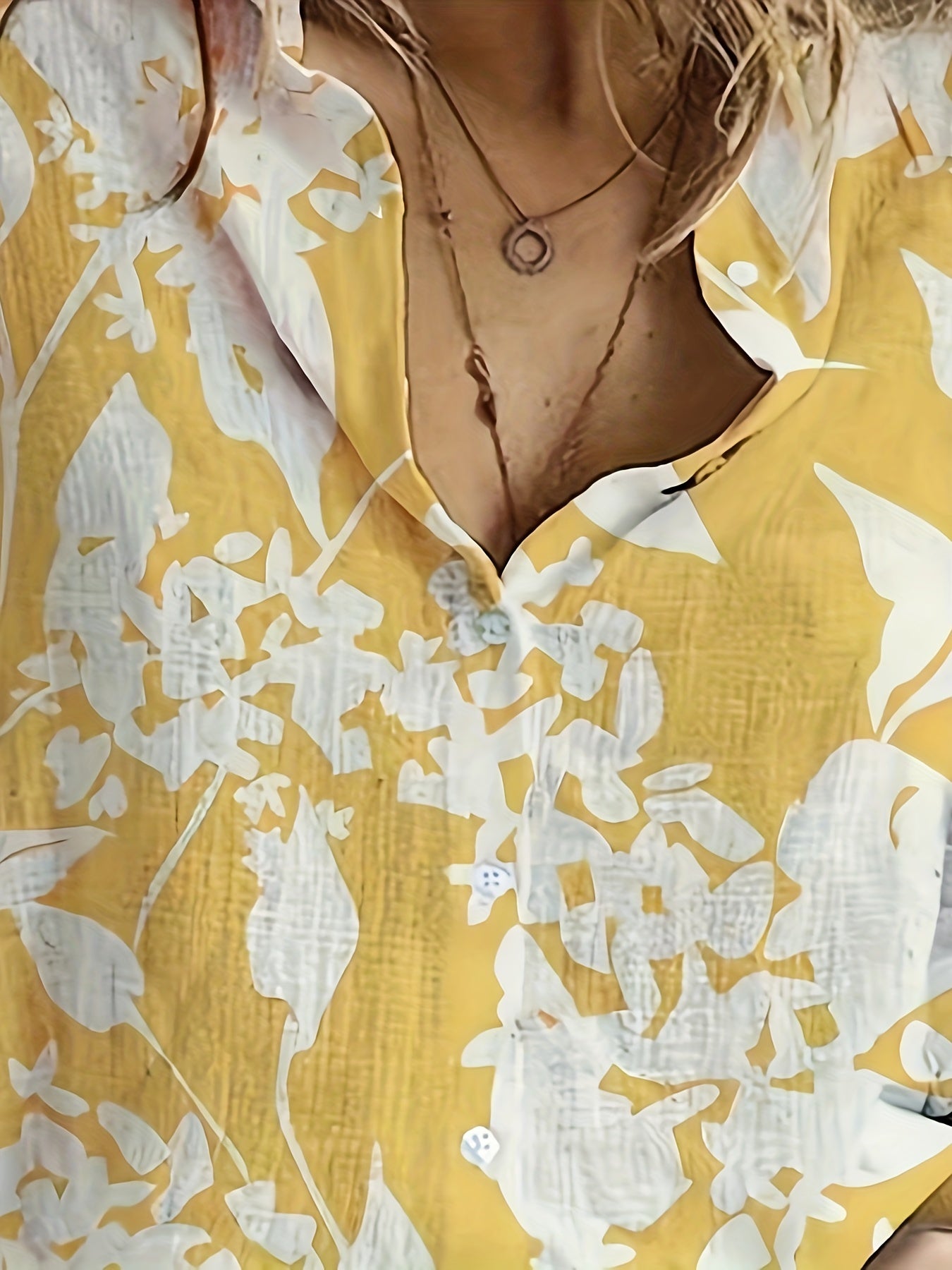 Casual Blouse Women's Floral Print Button Up Long Sleeve Shirt