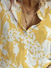 Casual Blouse Women's Floral Print Button Up Long Sleeve Shirt