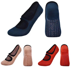 3 Pairs Women's Strap Anti slip Lady Yoga Socks Purity Ballet Sports