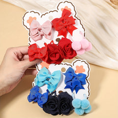 10pcs Colorful Bow Flower Hair Bands for Festivals & Proms