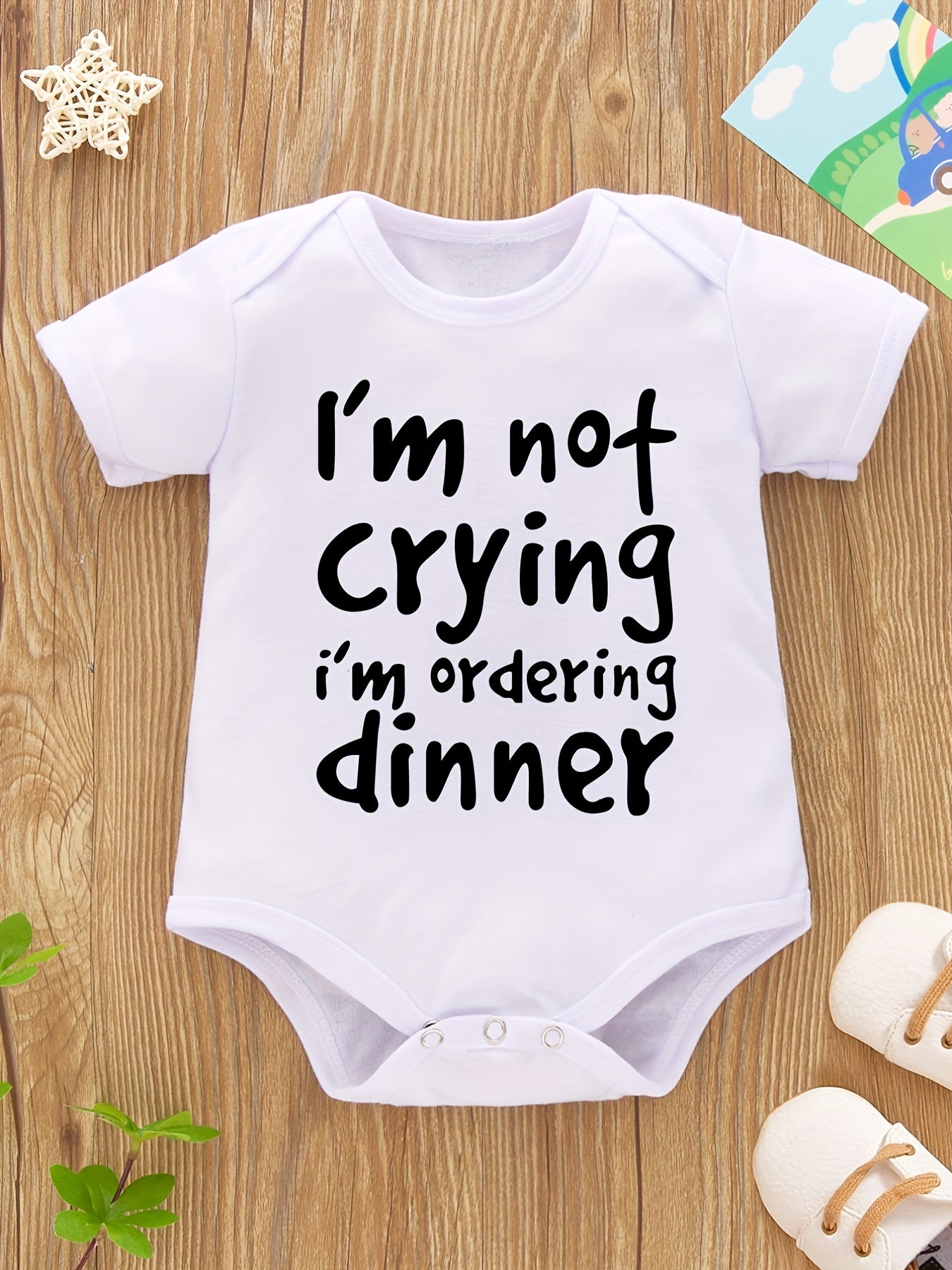 Baby Girls Casual 'I'm Not Crying I'm Ordering Dinner' Onesie