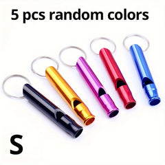 5PCS Outdoor Aluminum Whistle Keychain Pack