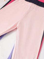 4pcs Girls' Skinny Leggings Set Stretch Ankle Length Kids Outfit
