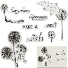 Dandelion Flowers Clear Stamps for Card Making DIY Scrapbooking