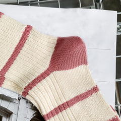 Striped Crew Socks Comfortable Cotton Mid Tube Women's Stockings
