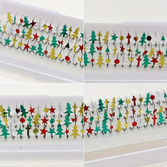 Individual Christmas Laser False Eyelashes with Sequins