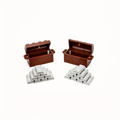 Treasure Chest Toy with Golden Coins, Bricks, Dollar Bills, Gemstones