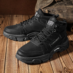 Men's Thermal Comfortable Boots Letter Patch Decor