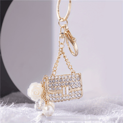 Sparkling Rhinestone Car Key Chain Perfect Gift for Women's Bag Pendant